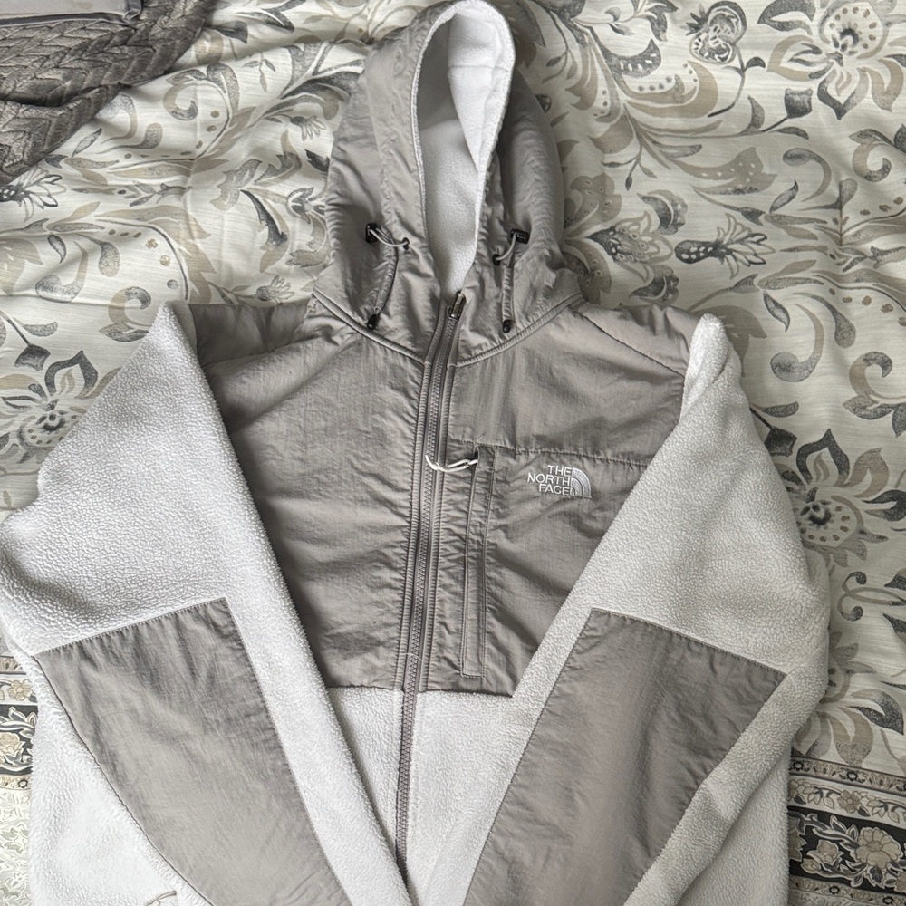 The North Face Tan and White Jacket